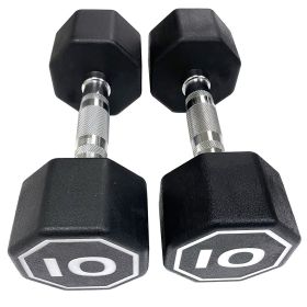 APOLLO IR3920 Premium Octagonal Dumbbells, Large Numbers, Hard Chrome Plated Handle Dumbbells to Assist with Push-Ups, 10 lbs set of 2