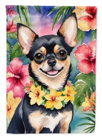 Chihuahua Luau Garden Flag Mailbox Flag Decorative Yard Flag Banner Outside Patio Artwork Yard Flower Beds, Garden Size, Multicolor