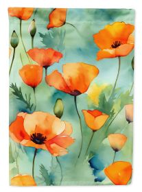 California California Poppies in Watercolor Garden Flag Mailbox Flag Decorative Yard Flag Banner Outside Patio Artwork Yard Flower Beds, Garden S