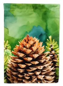 Maine White Pine Cone and Tassels in Watercolor Garden Flag Mailbox Flag Decorative Yard Flag Banner Outside Patio Artwork Yard Flower Beds