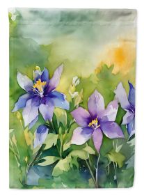 Colorado Rocky Mountain Columbine in Watercolor Garden Flag Mailbox Flag Decorative Yard Flag Banner Outside Patio Artwork Yard Flower Beds