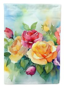 Roses in Watercolor Garden Flag Mailbox Flag Decorative Yard Flag Banner Outside Patio Artwork Yard Flower Beds, Garden Size, Multicolor