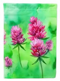 Vermont Red Clover in Watercolor Garden Flag Mailbox Flag Decorative Yard Flag Banner Outside Patio Artwork Yard Flower Beds, Garden Size, Multic