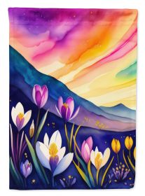 Crocus in Color Garden Flag Mailbox Flag Decorative Yard Flag Banner Outside Patio Artwork Yard Flower Beds, Garden Size, Multicolor