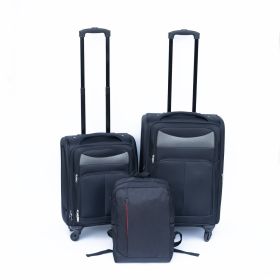 Luggage 2-piece backpack set black