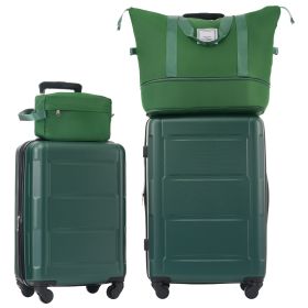 2 Piece Luggage Set with Bags Expanable Spinner Wheels ABS Lightweight Suitcase with TSA Lock 20inch+24inch (Color: as Pic)